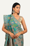 Rama Green Banarasi Weaving Handwork Saree
