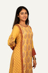 Yellow Printed Kurti Pant