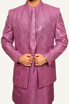 Lavender Indowestern With Mirror Work
