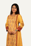 Yellow Printed Kurti Pant