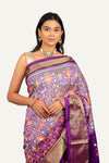 Purple Hyderabadi Ikkat Patola Saree