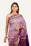 Purple Hyderabadi Ikkat Patola Saree