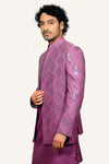 Lavender Indowestern With Mirror Work