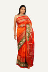 Mustard Yellow Hyderabadi Ikkat Patola Saree