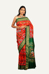 Red Hyderabadi Ikkat Patola Saree
