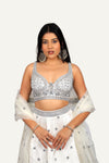 Off White Silk Handwork Lehenga Choli