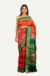 Red Hyderabadi Ikkat Patola Saree