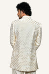 Off White Indowestern With Silk Fabric & Hand Work