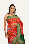 Red Hyderabadi Ikkat Patola Saree