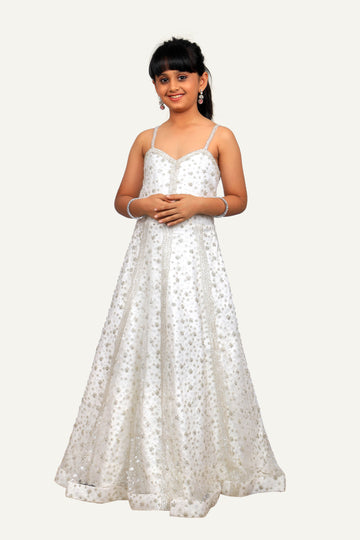 White Colour Designer Gown