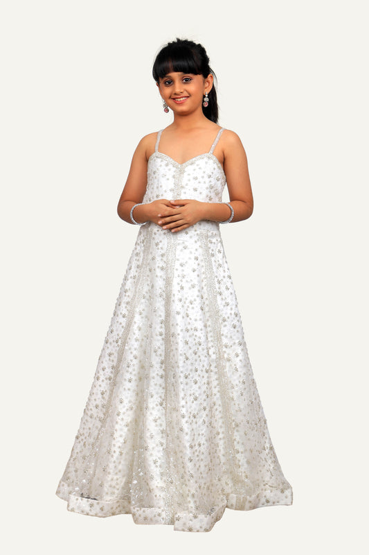 White Colour Designer Gown
