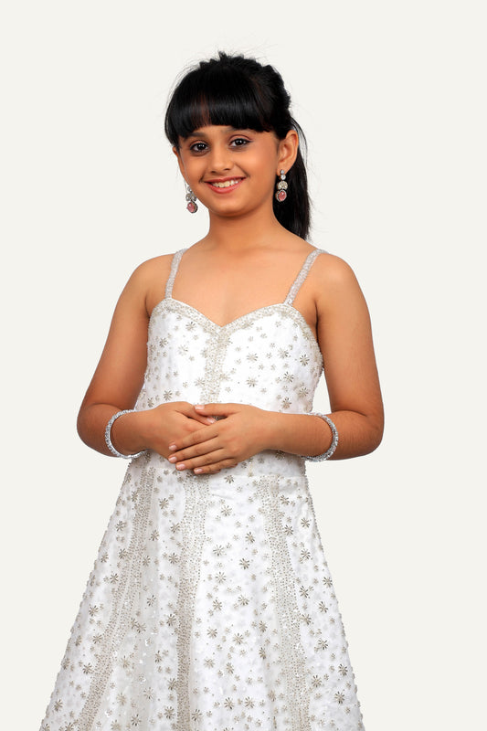 White Colour Designer Gown