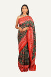 Green with Red Patan Patola Saree