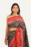 Green with Red Patan Patola Saree