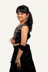 Black Choli Set with Sequence & Thread Work