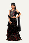 Black Choli Set with Sequence & Thread Work