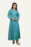 Blue Embroidery Designer Kurti Pant