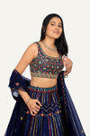 Raw Silk Mirror Work Lehenga Choli