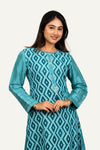 Blue Embroidery Designer Kurti Pant