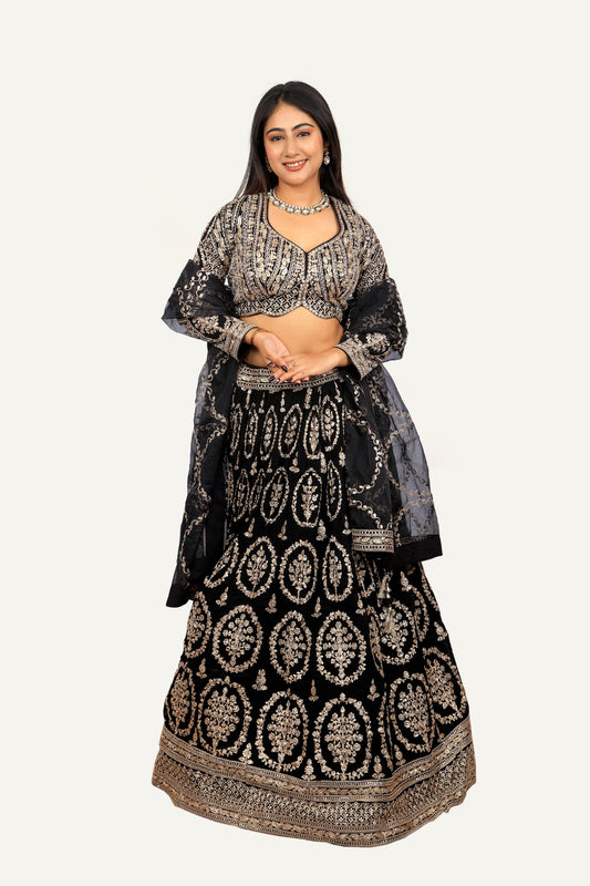 Georgette Machine Work Lehenga Choli