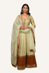 Indowestern Crop Top With Rajwadi Blouse Style & Handwork