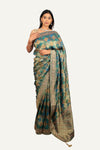 Mehandi Green Banarasi Weaving Soft Silk With Hand Work Saree