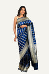 Electric Blue Pure Katan Silk Saree