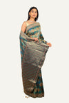 Mehandi Green Banarasi Weaving Soft Silk With Hand Work Saree