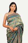 Mehandi Green Banarasi Weaving Soft Silk With Hand Work Saree