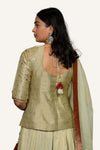 Indowestern Crop Top With Rajwadi Blouse Style & Handwork