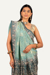 Pista Green Crepe Silk With Banarasi Weaving Saree