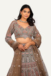 Imported Net Lehenga Choli with Machine Work