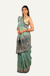 Pista Green Crepe Silk With Banarasi Weaving Saree