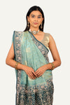 Pista Green Crepe Silk With Banarasi Weaving Saree