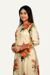 Cream Digital Printed Colour Kurti Pant