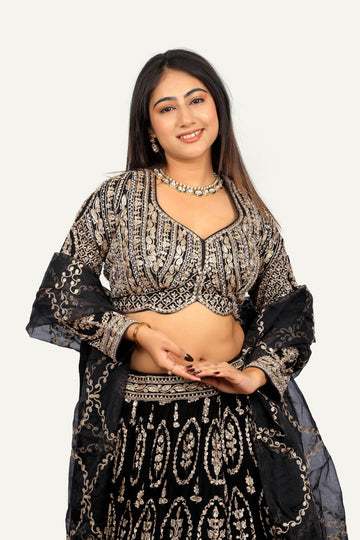 Georgette Machine Work Lehenga Choli