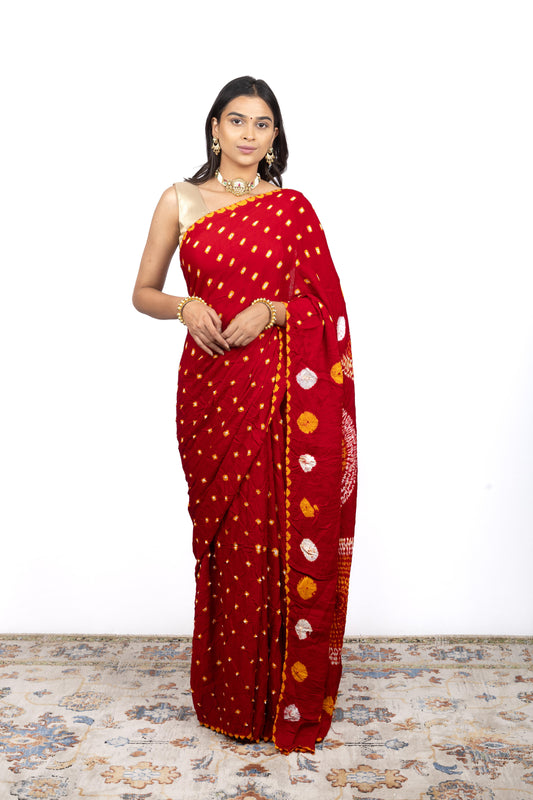 Modal Silk Shibori Bandhej Saree