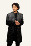 Black Velvet Hand Work Jacket With Koti & Pent