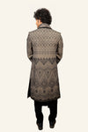 Black Georgette Sherwani With Machine Work