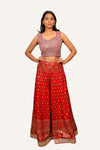 Pink Banarasi Silk Indowestern With Swarovski & Mirror Work