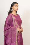 Purple Banarasi Dress with Machine work