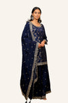 Blue Banarasi Work/Weaving Plazo Dress