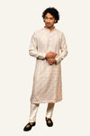 Light Pink Thread and Mirror Work Kurta Set