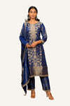 Electric Blue Banarasi Print Dress