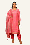 Pink Banarasi Dress with Machine Work