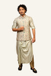 Pista Green Kashmiri Embroidary Cawole Kurta Jacket Set