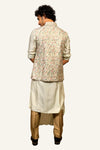 Pista Green Kashmiri Embroidary Cawole Kurta Jacket Set