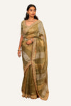 Organza Tissue Saree With Handwork & Ready Slik Blouse