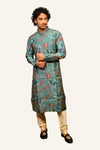 Light Green Modern Print Kurta Set