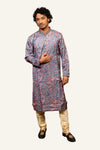 Multicolor Printed Kurta Set with Hand Work